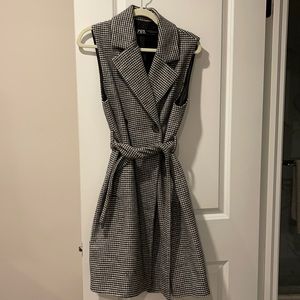 Zara, hounds tooth vest dress